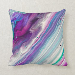 Pretty Purple and Turquoise Abstract Paint Throw Pillow