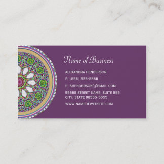 Pretty Purple and White Daisy Flower Tile Mosaic Business Card