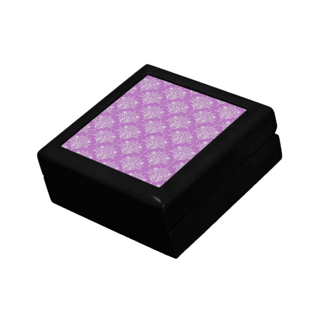 Pretty Purple and White Damask Gift Box (Side)