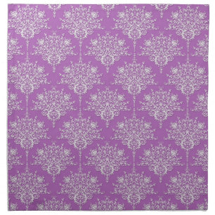 Pretty Purple and White Damask Napkin