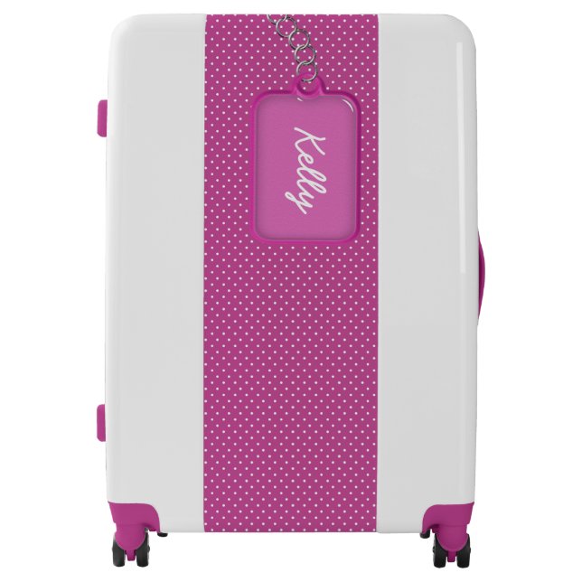Pretty Purple and White Personalized Ugo Luggage (Front)
