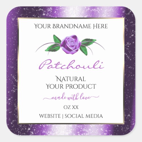 Pretty Purple and White Product Labels Rose Flower