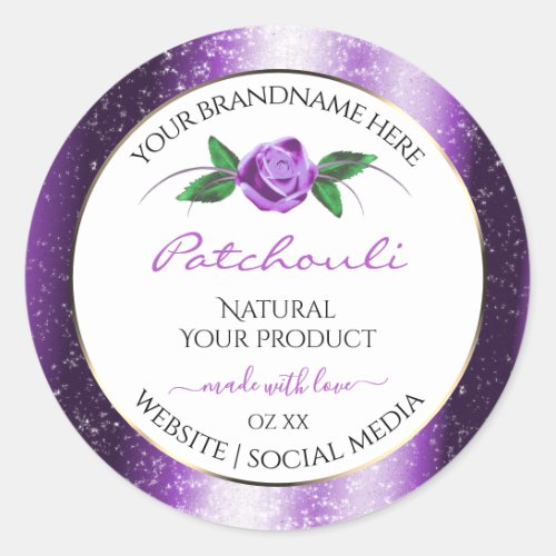 Pretty Purple and White Product Labels Rose Flower