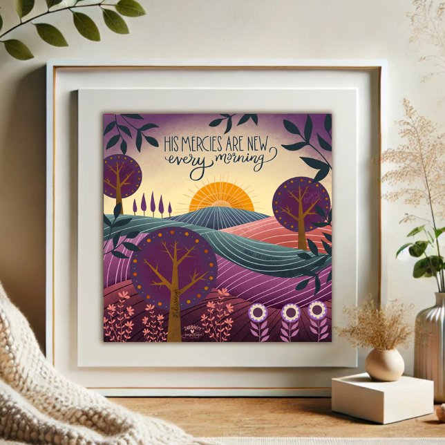 Pretty Purple Artistic Inspiring Mercies Quote Poster (Creator Uploaded)