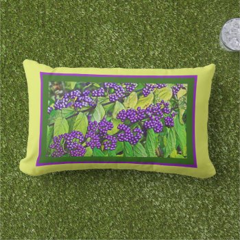 Pretty Purple Beautyberry Plant Lumbar Pillow by whatawonderfulworld at Zazzle