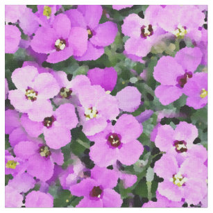Pretty Purple Blossoms Abstract Flowers Fabric