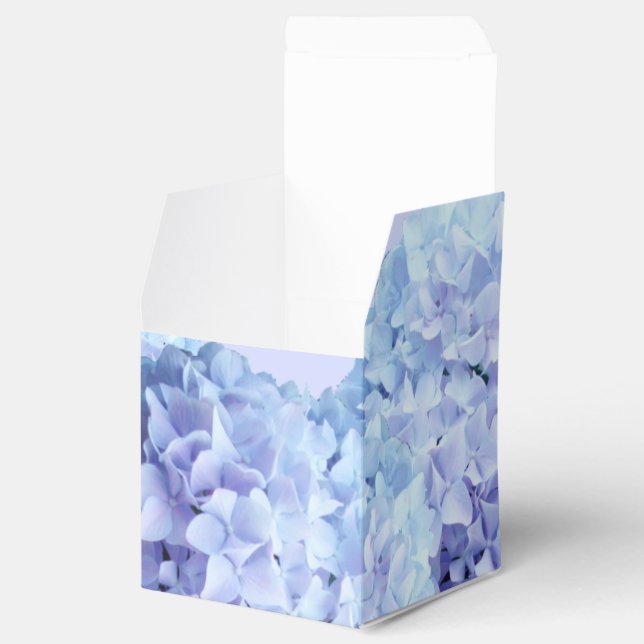 Pretty Purple Blue Hydrangea Flower Blossom Favor Boxes (Opened)