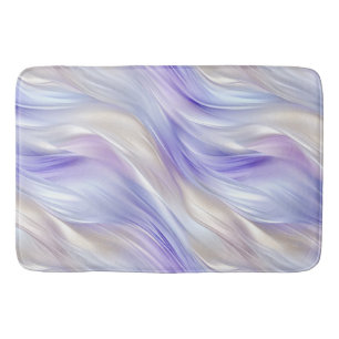 Pretty Purple Blue Pearl White Swirls Bath Mat