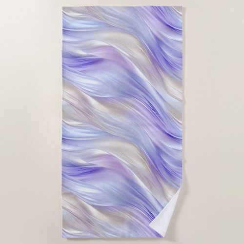 Pretty Purple Blue Pearl White Swirls Beach Towel