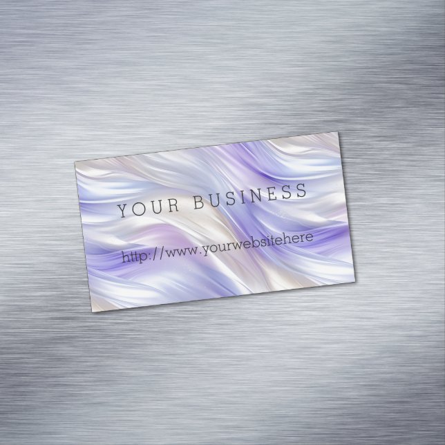  Pretty Purple Blue Pearl White Swirls Business Card Magnet (In Situ)