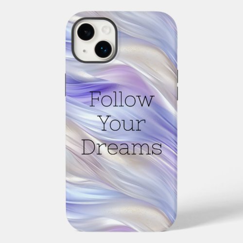 Pretty Purple Blue Pearl White Swirls Case_Mate iPhone 14 Plus Case