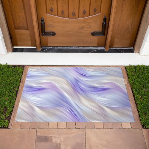 Pretty Purple Blue Pearl White Swirls Doormat