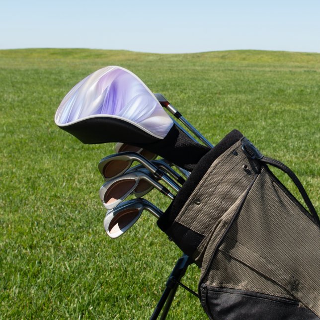 Pretty Purple Blue Pearl White Swirls Golf Head Cover (In Situ)