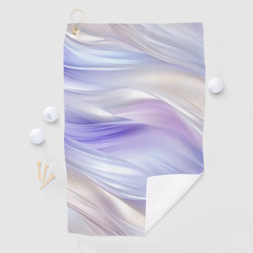 Pretty Purple Blue Pearl White Swirls Golf Towel