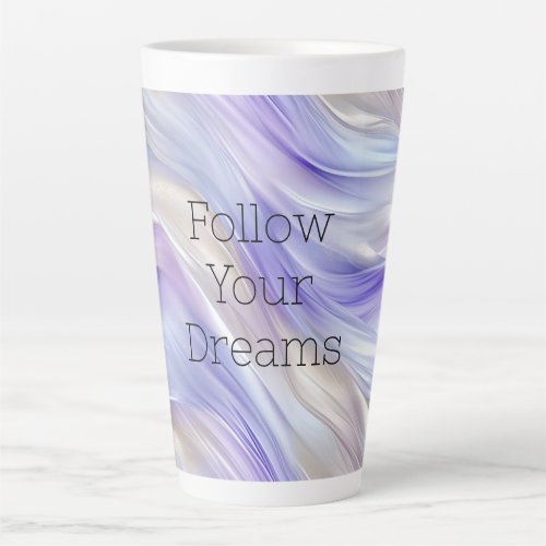 Pretty Purple Blue Pearl White Swirls Latte Mug