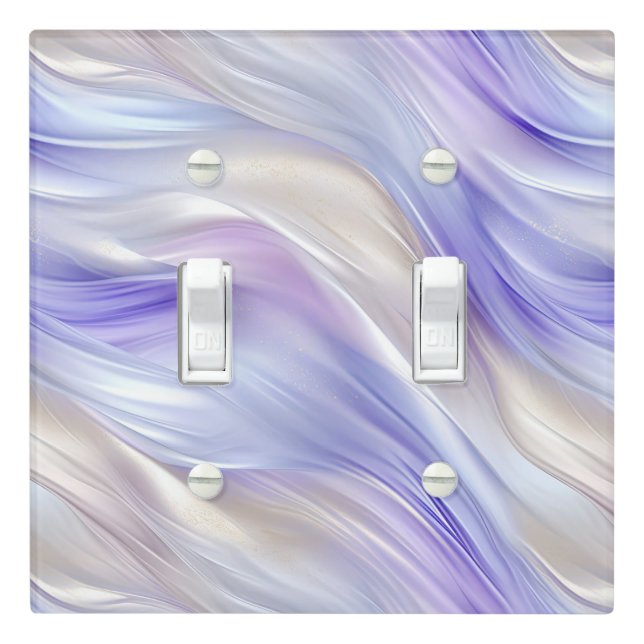 Pretty Purple Blue Pearl White Swirls Light Switch Cover (In Situ)
