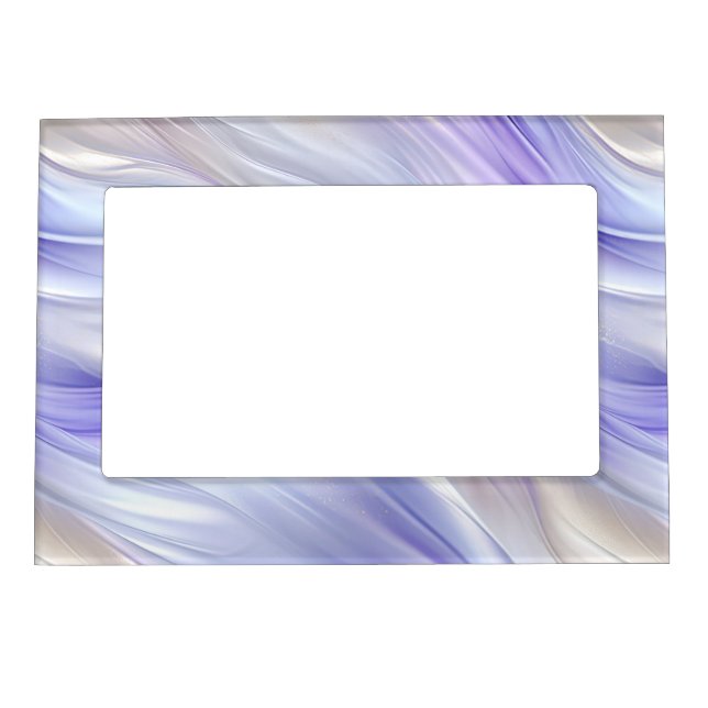 Pretty Purple Blue Pearl White Swirls Magnetic Frame (Front)