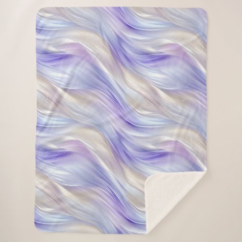 Pretty Purple Blue Pearl White Swirls Sherpa Blanket