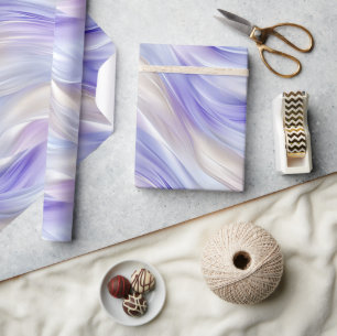 Pretty Purple Blue Pearl White Swirls Wrapping Paper