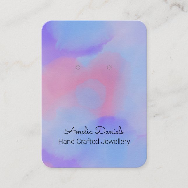 Pretty Purple Blue Pink Earring Display Card (Front)