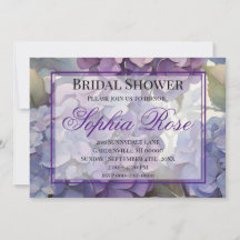Pretty purple blue watercolor floral bridal shower