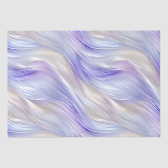 Pretty Purple Blue White Swirls Tissue Paper (Front)