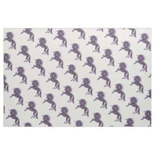 Pretty Purple Boho Unicorn Fabric