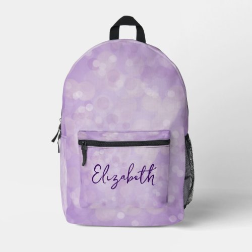 Pretty Purple Bokeh  Printed Backpack
