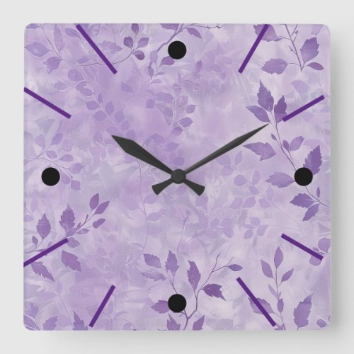 Pretty purple botanical wall clock