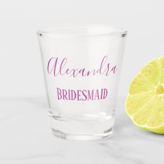 Pretty Purple Bridesmaid Keepsake Shot Glass