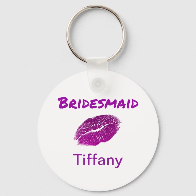 Pretty Purple Bridesmaid Keychain (Front)