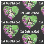 PRETTY PURPLE BUTTERFLY LET GO AND LET GOD FABRIC
