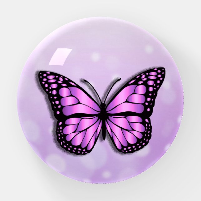 Pretty Purple Butterfly Paperweight (Front)