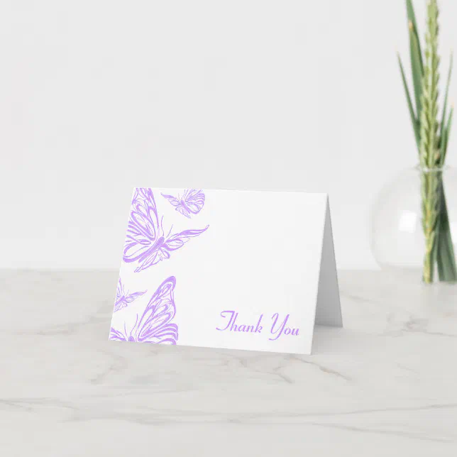 Pretty Purple Butterfly Thank You | Zazzle