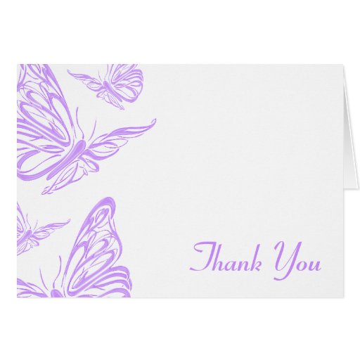 Pretty Purple Butterfly Thank You Card | Zazzle