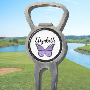 Pretty purple butterfly with custom name ladies  divot tool