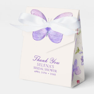 Pretty Purple Butterlies Bridal Shower Favor Boxes