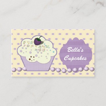 pretty purple cupcake business Cards