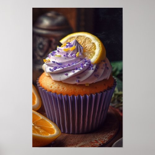 Pretty Purple Cupcake Poster