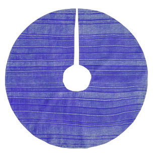 Pretty Purple Distressed Stripes Pattern Brushed Polyester Tree Skirt