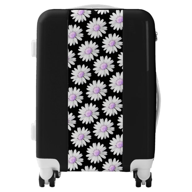 Pretty Purple Dotted Daisy's Luggage (Front)