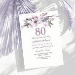 Pretty Purple Floral 80th Birthday Party Invite<br><div class="desc">Pretty Purple Floral 80th Birthday Party Invite

Perfect card for your special occasion

 Matching collection in Niche and Nest store. Design courtesy of: https://www.etsy.com/shop/SmallHouseBigPony</div>