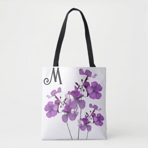 Pretty purple floral boho summer beach fashion  tote bag