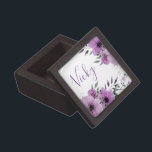 Pretty Purple Floral Bridesmaid Cute Wedding Favor Gift Box<br><div class="desc">Pretty Purple Floral Bridesmaid Cute Wedding Favor Gift Box . The design has space to add the name of the bridesmaid written in pretty script font with pretty purple flowers . This can be customized by changing the name of the bridesmaid . For any further customization , feel free to...</div>