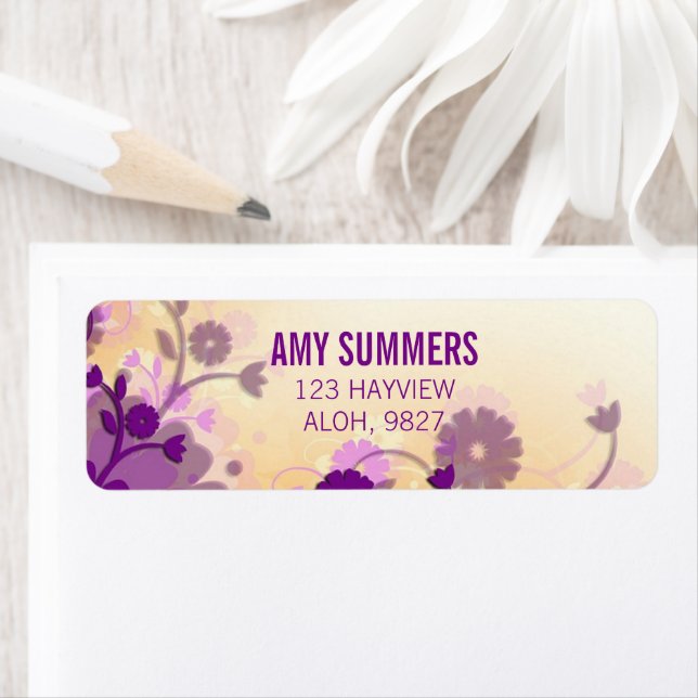 Pretty purple floral brown label (Insitu)