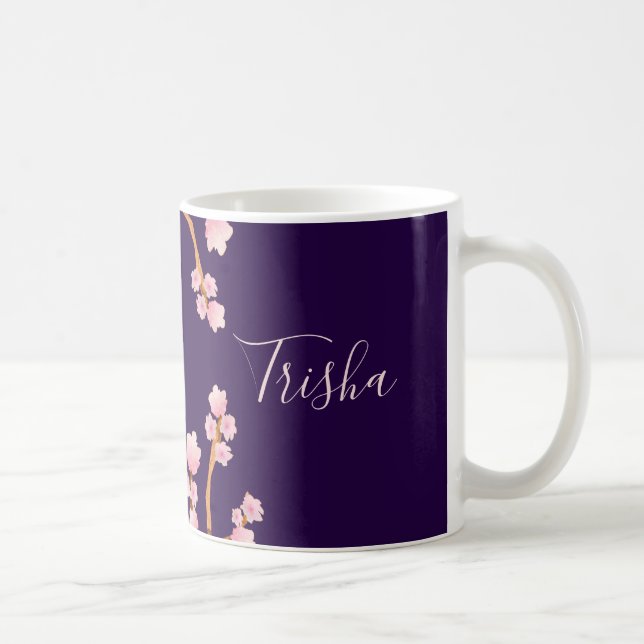 Pretty Purple Floral Coffee Mug (Right)
