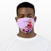 Pretty Purple Floral Custom Face Mask (Worn)