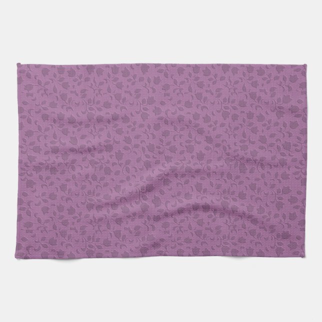 Pretty Purple Floral Kitchen Towel (Horizontal)