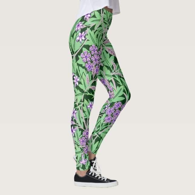 Pretty Purple Floral Pattern Leggings (Right)