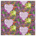 PRETTY PURPLE FLORAL PSALM 118:14 PHOTO FABRIC